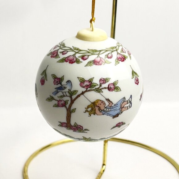 1989 Hutschenreuther Germany Porcelain Ornament Golden Lion Crest, Floral - Picture 6 of 8